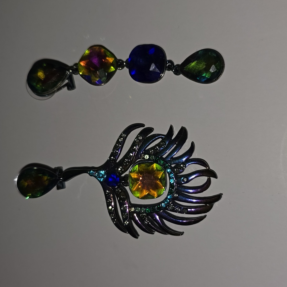 Betsey Johnson Peakcock Drop Earrings